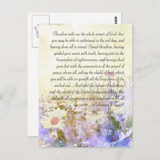 Bible passage, grunge daisy carte postale (Devant / Derrière)