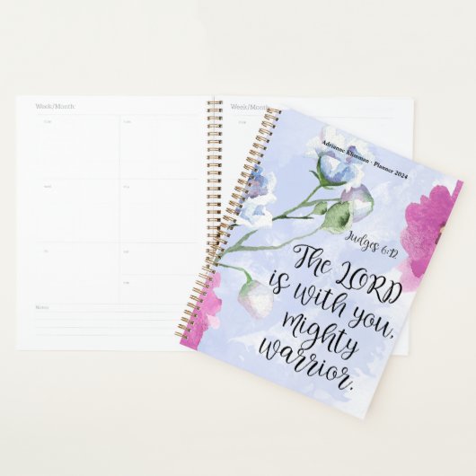 Bible personnalisée Verse floral spirale (Devant avec enveloppe)