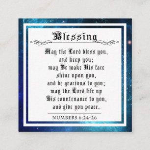 BIble Priely Blessing Numbers Blue Space Galaxy Contactkaartje