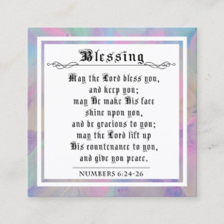 BIble Priestly Zegen Pastel Veren Nota Kaart Contactkaartje