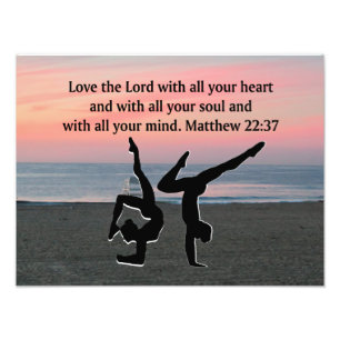 BIBLE QUOTE GYMNASTICS DESIGN FOTO AFDRUK