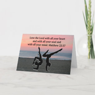 BIBLE QUOTE GYMNASTICS DESIGN KAART