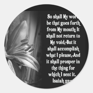 BIBLE SCRIPTURE ISAIAH 55:11 RONDE STICKER