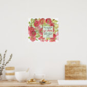 Bible Scripture Jeremiah Pink Hollyhocks Garden Poster (Keuken)