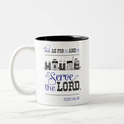 Bible Scripture Mug For Me And My House Joshua 24 Tweekleurige Koffiemok (Links)