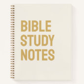 Bible Study Notes – Cream & Gold Spiral Notebook Notitieboek (Voorkant)