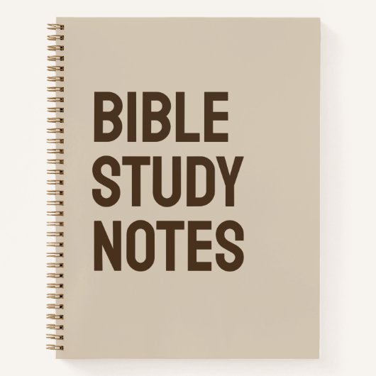 Bible Study Notes – Taupe Brown Minimalist Notitieboek (Voorkant)