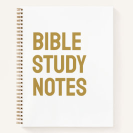Bible Study Notes – White & Gold Spiral Notebook Notitieboek