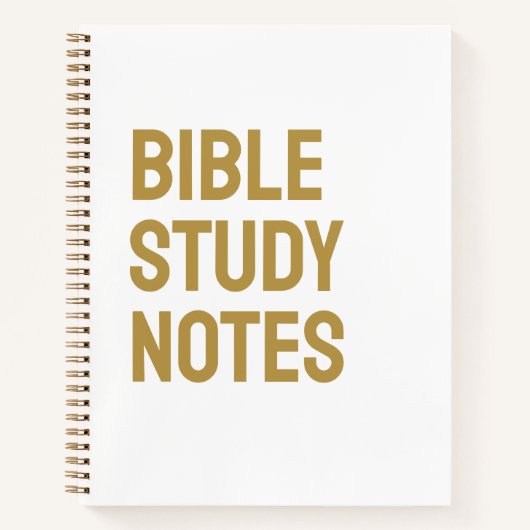 Bible Study Notes – White & Gold Spiral Notebook Notitieboek (Voorkant)