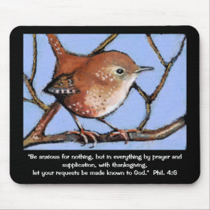 BIBLE VERSE, ANXIETY. WREN, BIRD ARTWORK MUISMAT