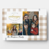 Bible Verse Beige Family Photo Collage Scripture Fotoplaat (voorkant)