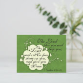 Bible Verse Bénédiction Irish Design Carte Postale (Debout devant)