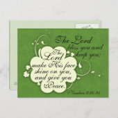 Bible Verse Bénédiction Irish Design Carte Postale (Devant / Derrière)