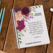 Bible Verse Bourgogne Journal de prière florale