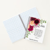 Bible Verse Bourgogne Journal de prière florale (Intérieur)