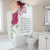 Bible Verse Bourgogne Poche Douche Rideau (En situation)