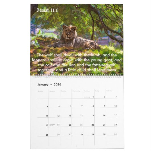 BIBLE VERSE CALENDAR KALENDER (Jan 2026)