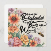 Bible Verse Carte pour notes - 5,25 x 5,25 Psaume  (Devant / Derrière)