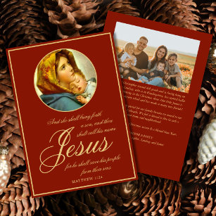 Bible Verse Carte religieuse de Noël avec photo