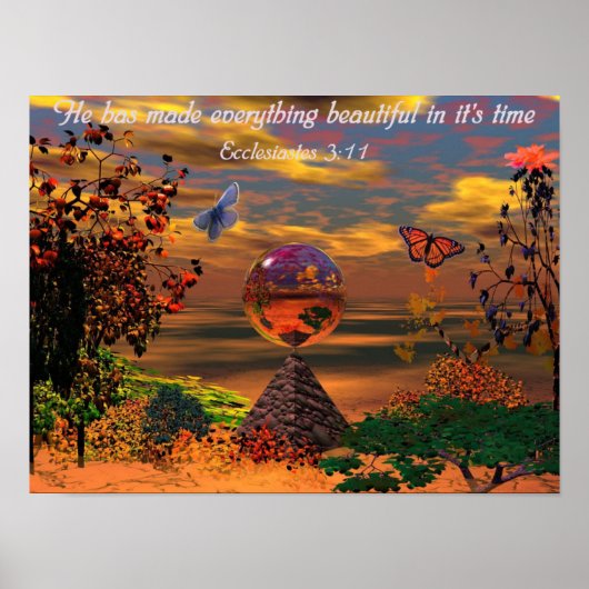 Bible Verse Christian Poster Ecclesiastes 3:11 (Devant)