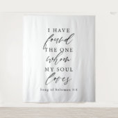 Bible Verse Elegant Calligraphy Wedding Backdrop  Wandkleed (Voorkant)