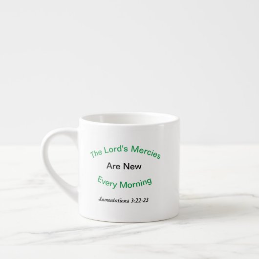 Bible Verse Espresso Mug Lamentations 3:22-23 (Gauche)