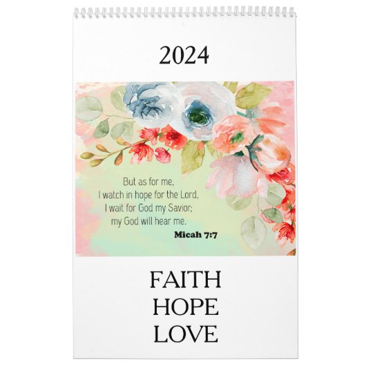 Bible Verse Floral 2024 Calendrier (Protection)