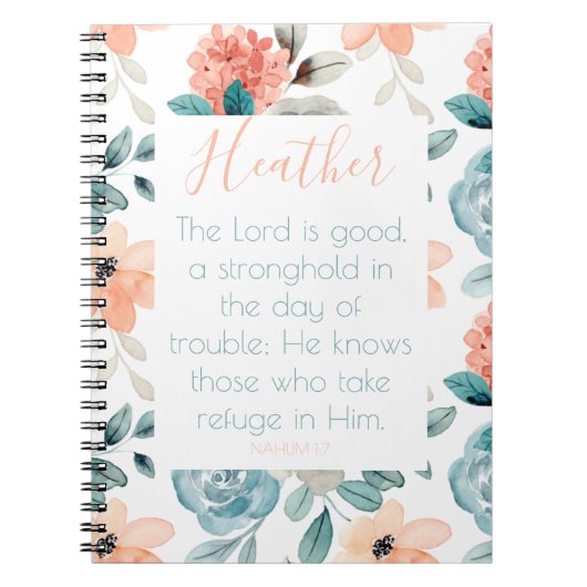 Bible Verse Floral Carnet rose (Devant)