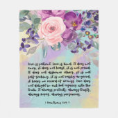 Bible verse floral Corinthians fleece couverture (Devant)