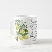 Bible Verse Floral Lemon Mug (Devant gauche)