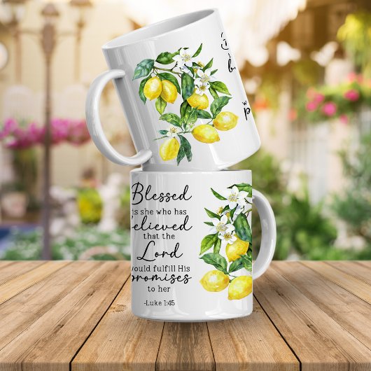 Bible Verse Floral Lemon Mug