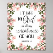 Bible verse Floral Philippians Mur Art Poster (Devant)