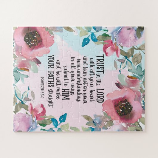 Bible verse floral Puzzle (Horizontal)