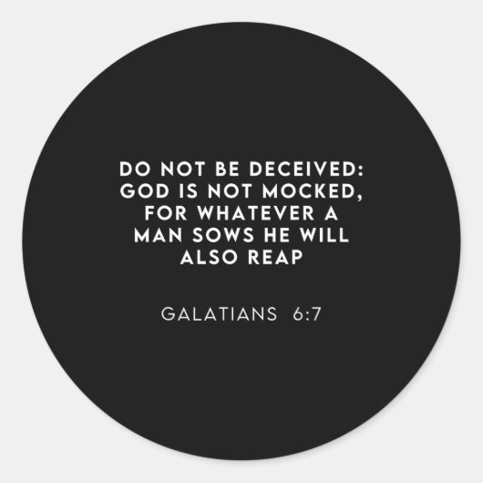 Bible Verse Galatian 6_7 Funny Meme Viral Christia Ronde Sticker (Voorkant)