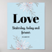 Bible verse Hébreux bleu Floral Poster (Devant)