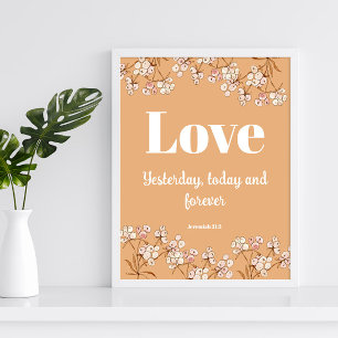 Bible verse Hébreux Léger Terracota Poster Floral