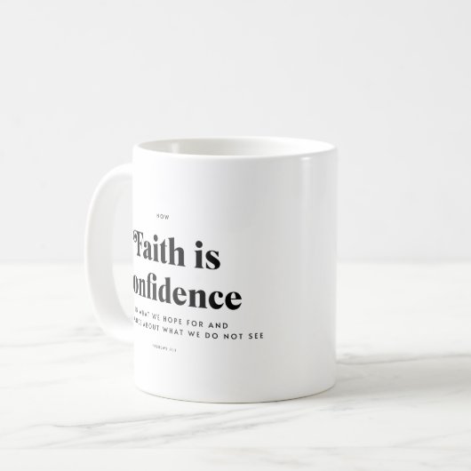Bible Verse Hebrews 11:1 Mug (Devant gauche)