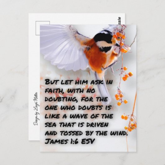Bible Verse James 1:6 Carte postale (Devant / Derrière)