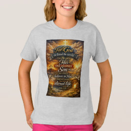 Bible Verse John 3:16 Girl's Tee Shirt