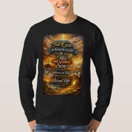 Bible Verse John 3:16 Men's Long Sleeve Tee Shirt