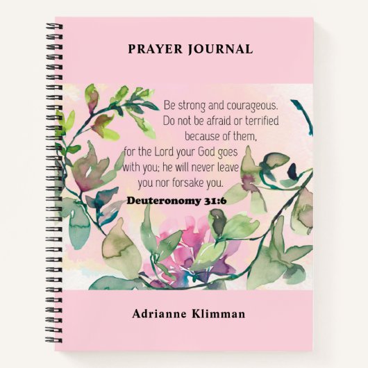 Bible Verse Journal de prière florale (Devant)