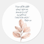 Bible Verse Lord Leafy Ronde Sticker (Voorkant)