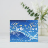 Bible Verse Luc 2:14 Gloire à Dieu Carte postale (Debout devant)