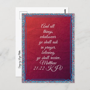 Bible Verse Matthew 21:22 KJV Carte postale