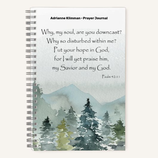 Bible Verse Mountains Journal de prière (Recto)
