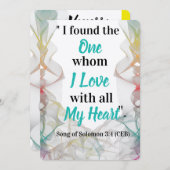 Bible Verse Multicolor Wedding Invitations Cartes (Devant / Derrière)