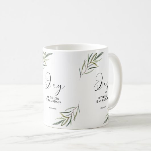 Bible verse Nehemiah Écriture feuille Café Mug (Devant droit)