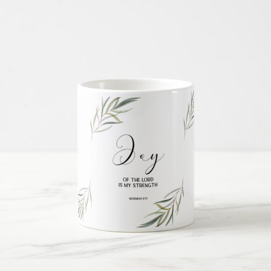Bible verse Nehemiah Écriture feuille Café Mug (Centre)