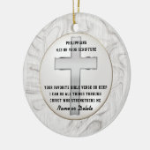Bible Verse Ornements avec Votre Nom et Écriture (Gauche)
