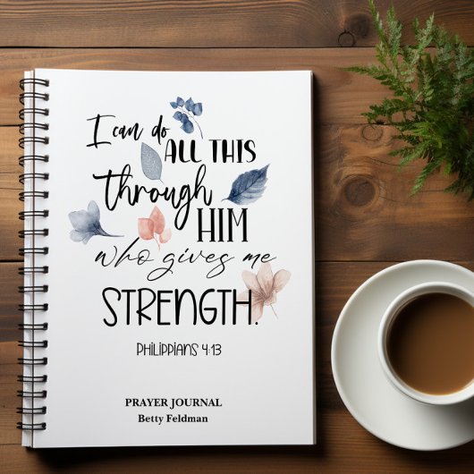Bible Verse Philippians Floral Prayer Journal